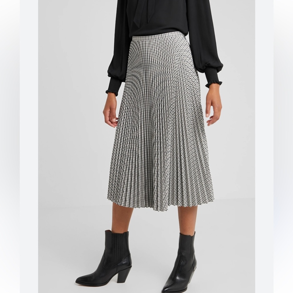 Lauren Ralph Lauren Black and White Houndstooth Midi Skirt - Picture 11 of 11